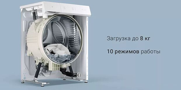 Стиральная машина Mijia Inverter Drum Washing Machine 1A 8kg (White/Белый) - 5